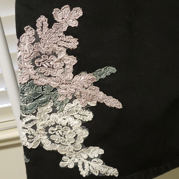 Denim Black Floral Embroidered Skirt - Topshop - Picture 6 of 6